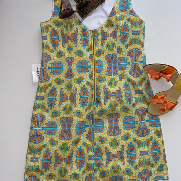 🆕KAELI SMITH Resort Wear Print Shift Dress - Picture 7 of 10